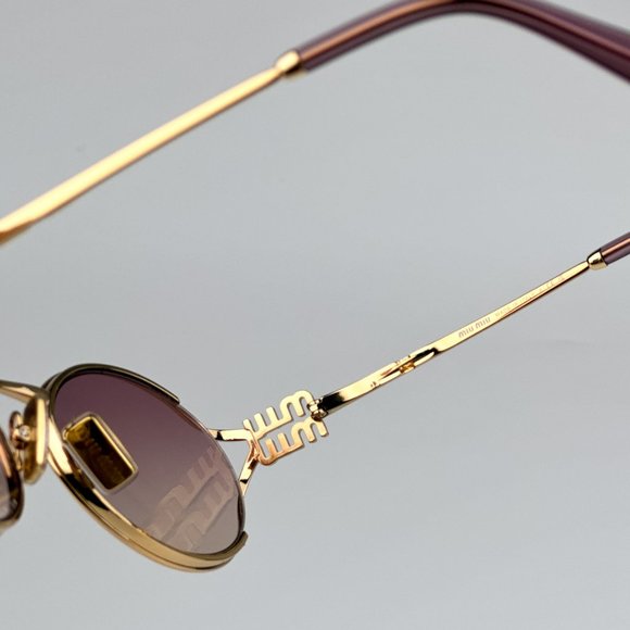 Miu Miu MU52YS 5AK06S BRAND NEW Sunglasses Gold Brown Gradient Violet Unisex main image 9